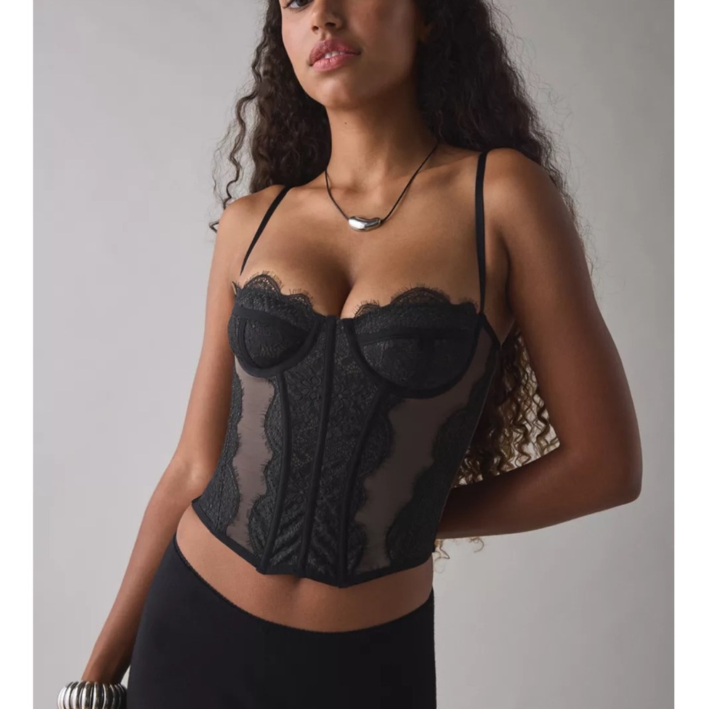 Urban Outfitters Black Lace Corset